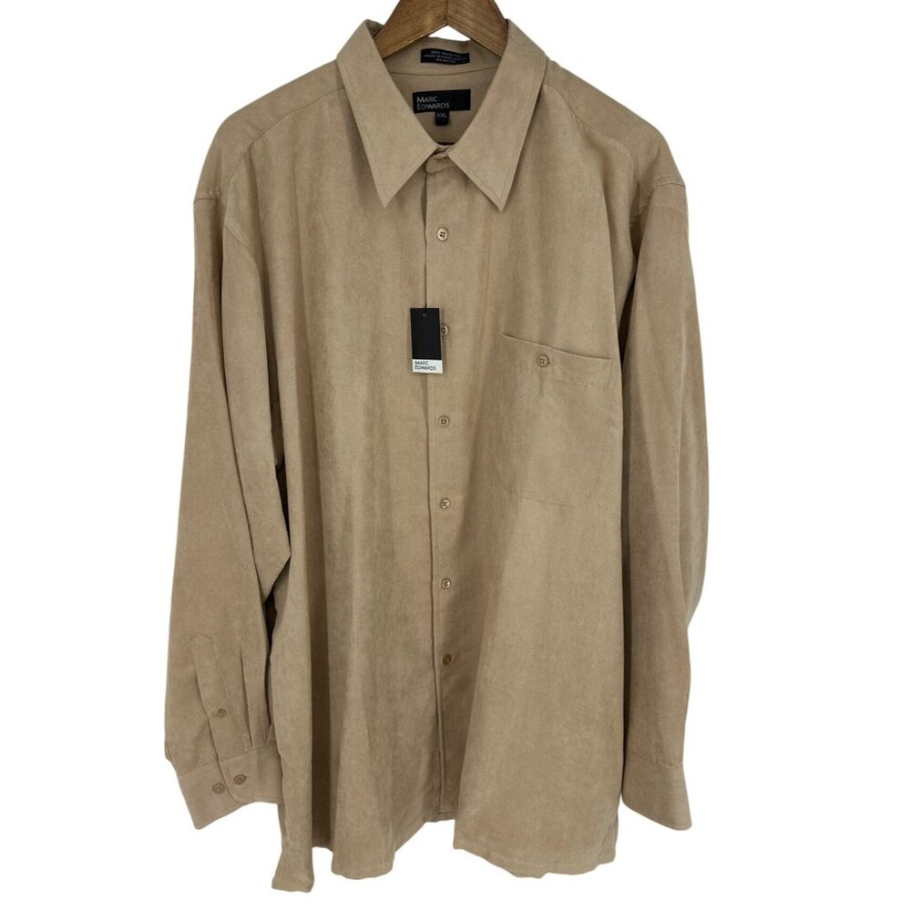 Marc Edwards Mens Tan Long Sleeve Button-Up Shirt Size XXL